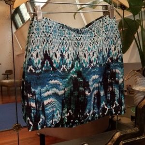 H&M Watercolor Print Mini Skirt